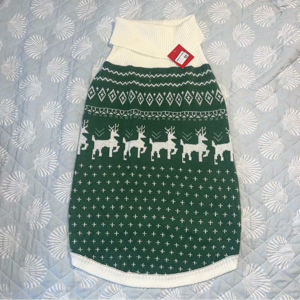 Target Green and White Reindeer Dog Sweater